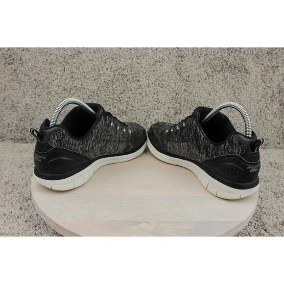 Skechers Relaxed Fit Memory Foam Sneaker Women 9 Black Gray Knit Slip On Comfort - Picture 5 of 8